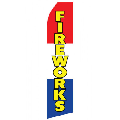 Red, White, and Blue Fireworks Econo Stock Flag