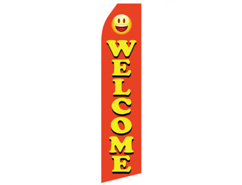Orange Welcome Econo Stock Flag