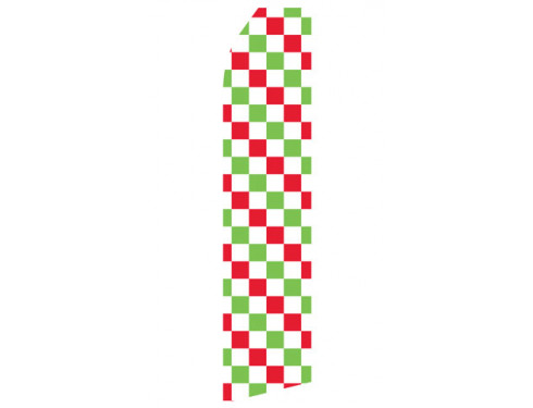 Red, Green, and White Checkered Econo Stock Flag