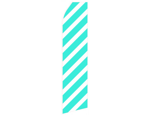 Wide Cyan Ribbon Econo Stock Flag