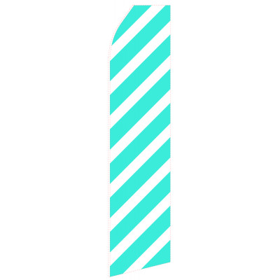 Wide Cyan Ribbon Econo Stock Flag